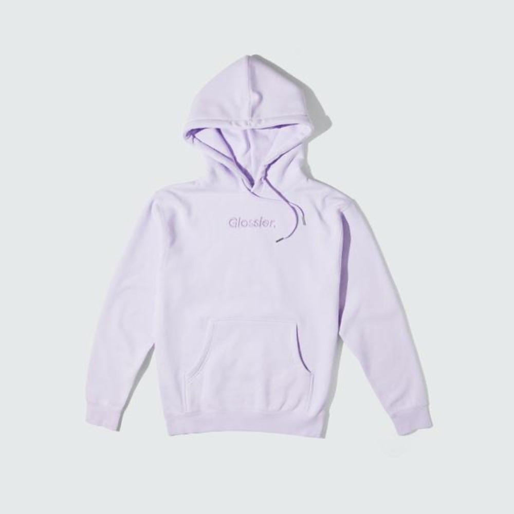 Glossier Embroidered Lavender Hoodie